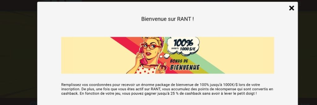 Rant Casino Sinscrire